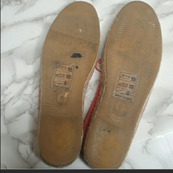 Soludos coral canvas slip on platform espadrilles - Picture 4 of 6